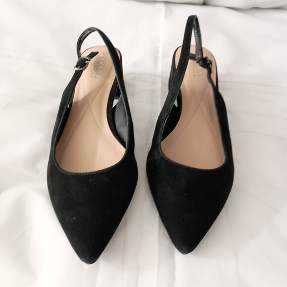 Alfani Step N Flex Marshaa Black Suede Slingback Heels Women’s Size 7 Block Heel - Picture 1 of 9